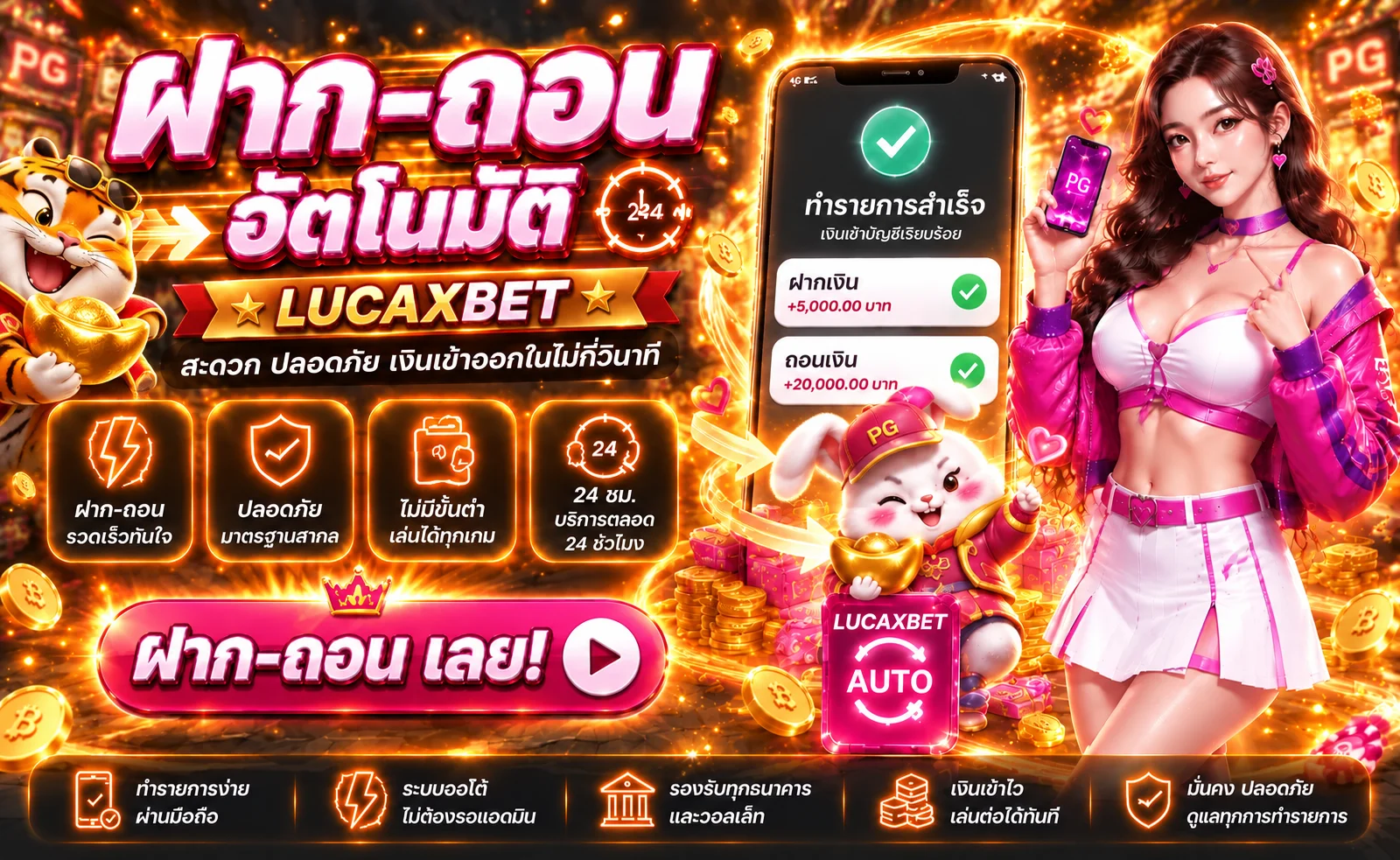 LUCAXBET สล็อตและเกม PG Soft โทนพรีเมียม